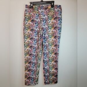 Lisette Montreal Micro Mosaic Floral Fit to Flatter pants Size 8